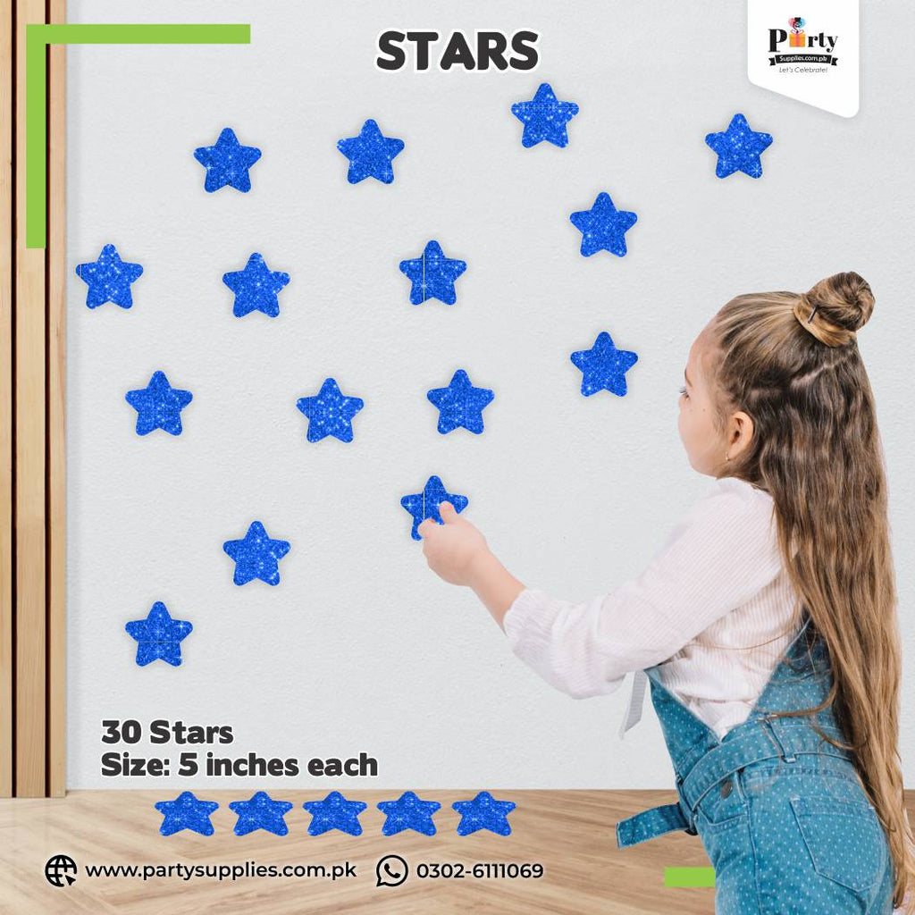Star Shaped Sticker Cutouts in Blue Color