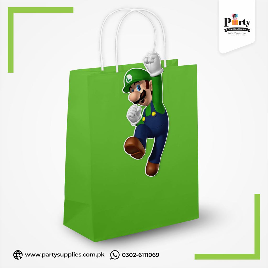 Super Mario Theme Goody Bags Cutout Favor Bags
