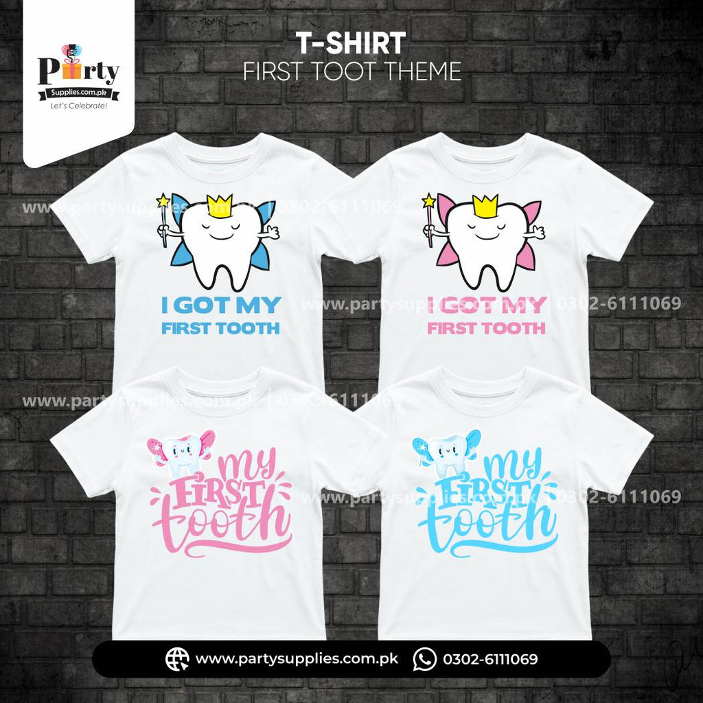 First tooth party celebration kids T-shirt