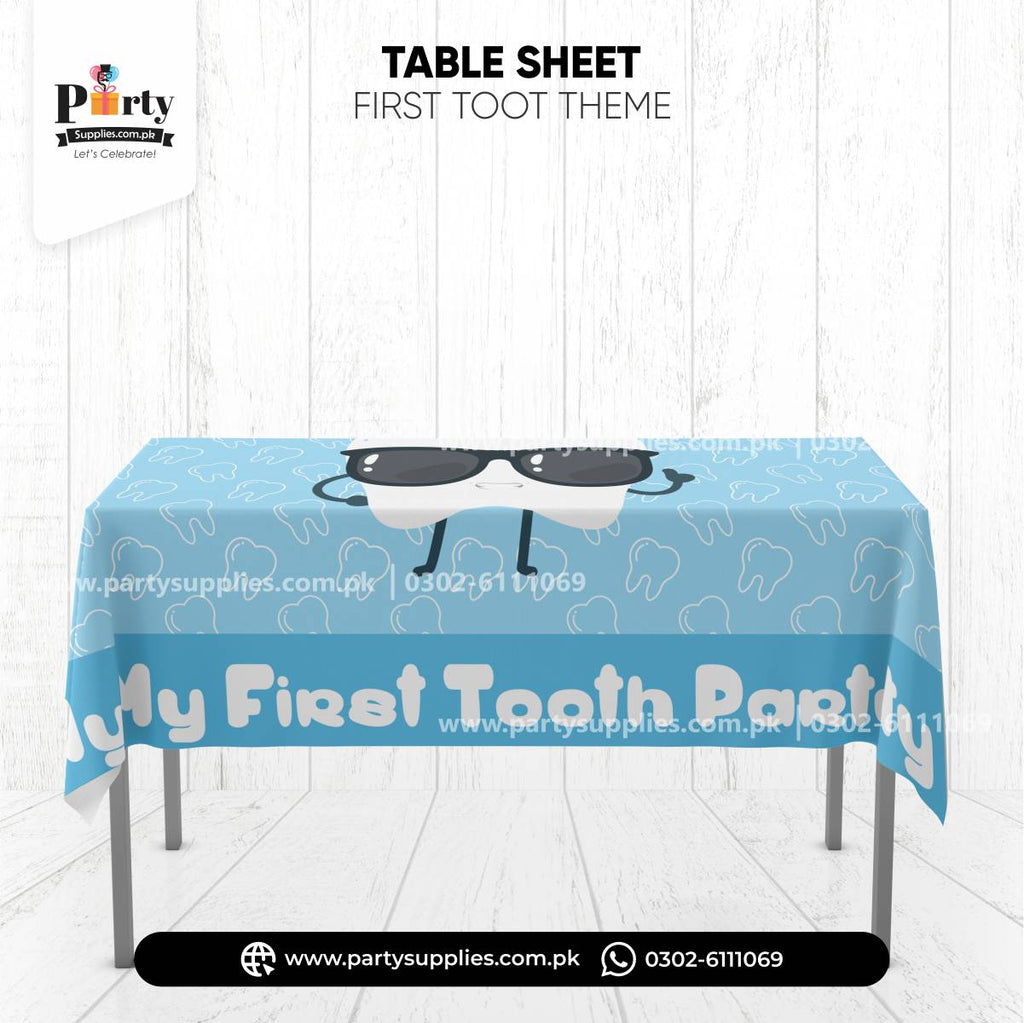 First tooth Boy Celebration table sheet