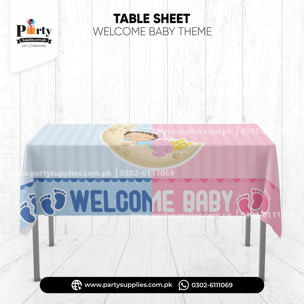 Welcome baby theme table cover 