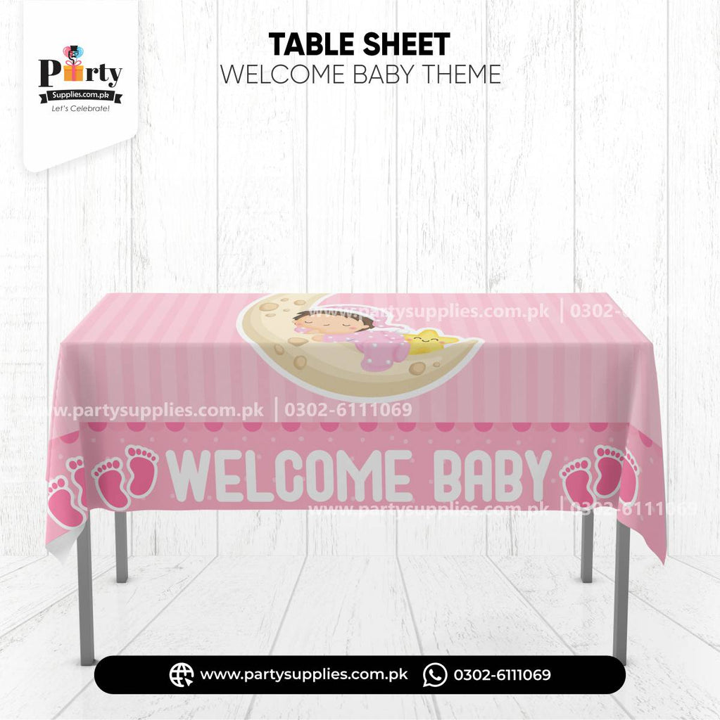Welcome baby girl table top sheet