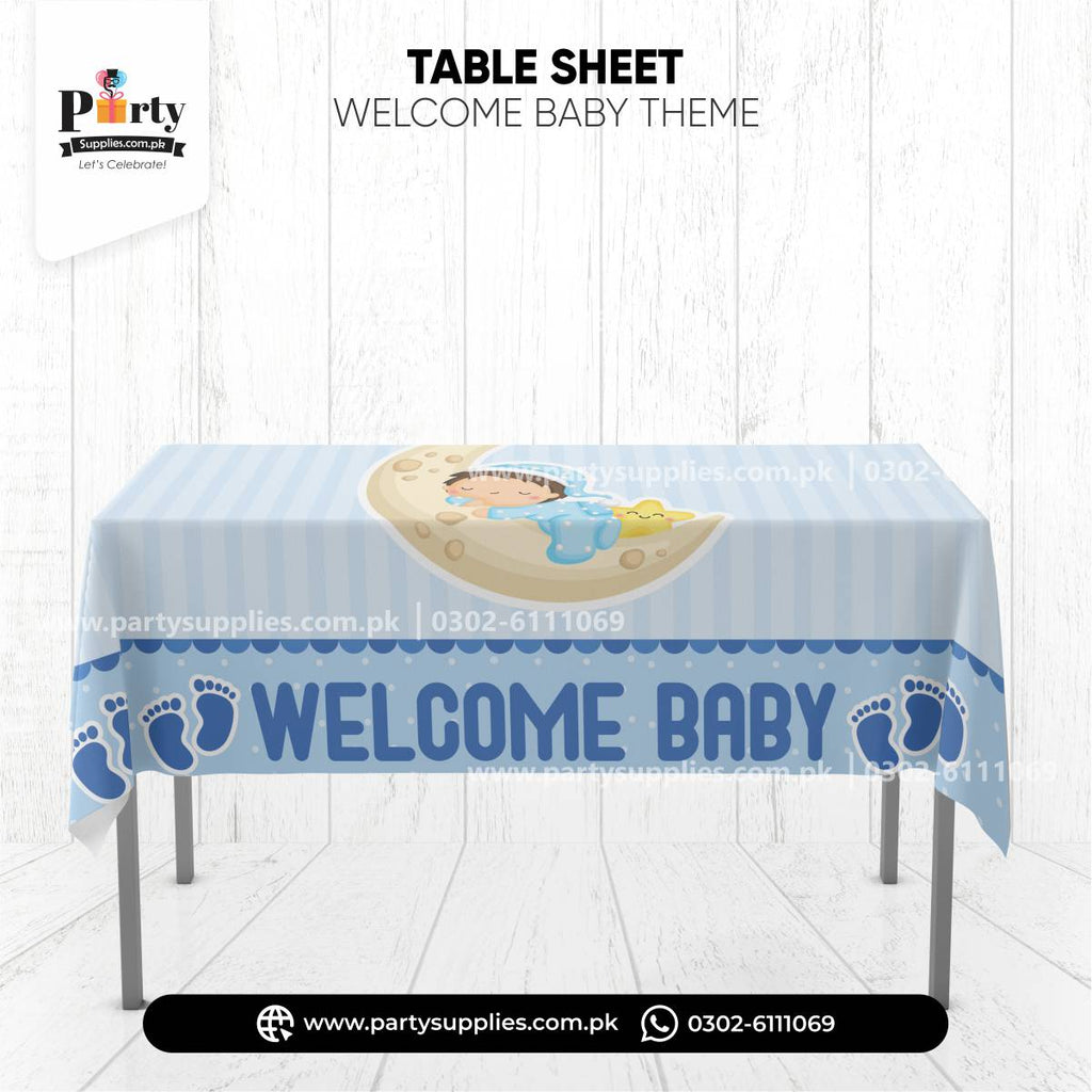 Welcome baby Boy party decoration table cover
