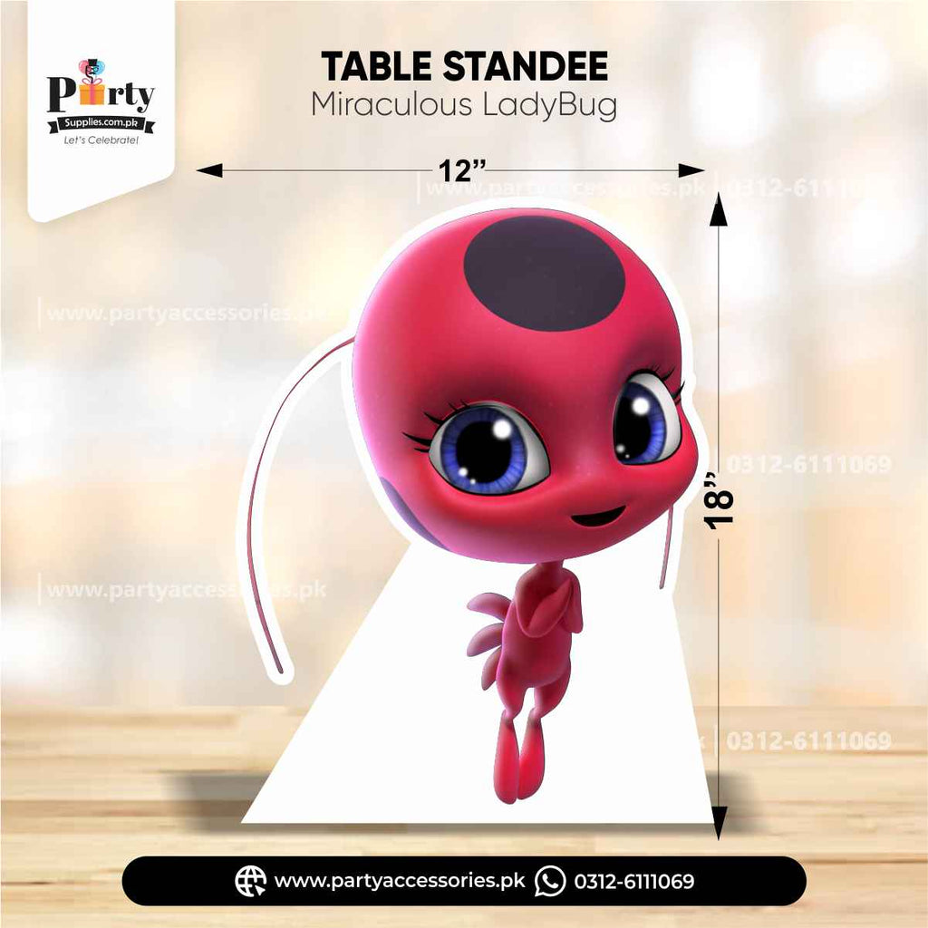 Standing Character Cutouts for Birthday Party Decoration in Miraculous Lady Bug Theme 