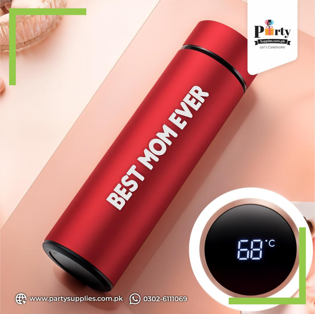 BEST MOM Ever Printed Led Temperature Water Bottle