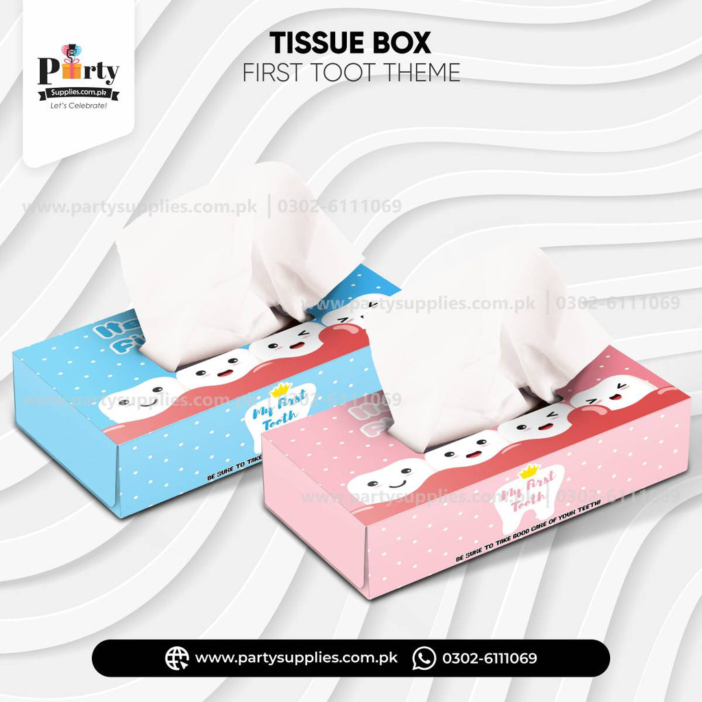 first tooth party table decoration tissue box cover