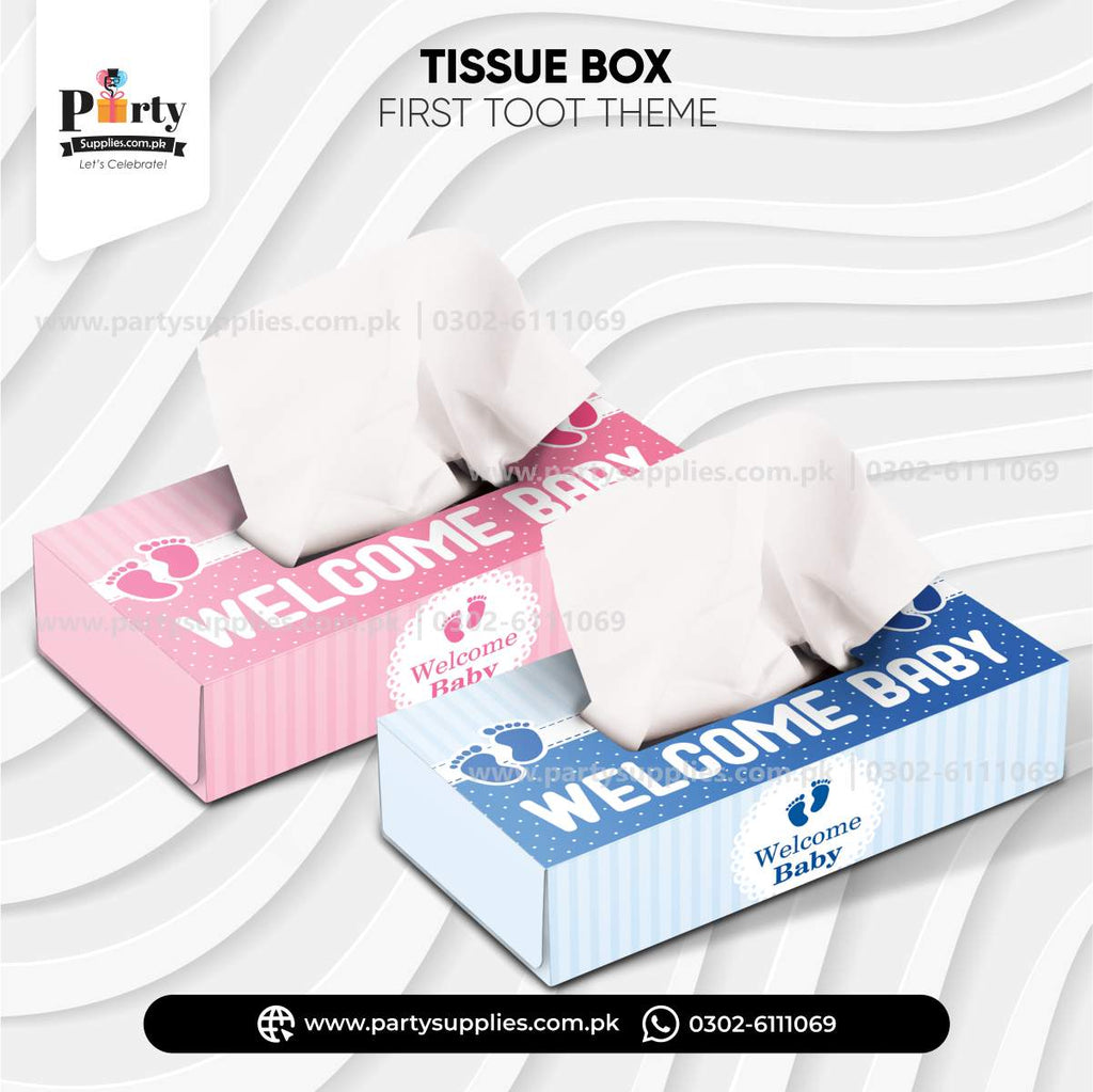 Welcome Baby Theme Tissue Box Covers for Table Decor