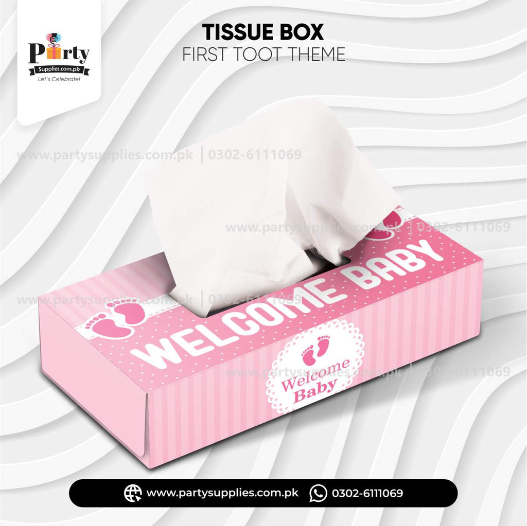 Welcome Baby Girl Theme Tissue Box 