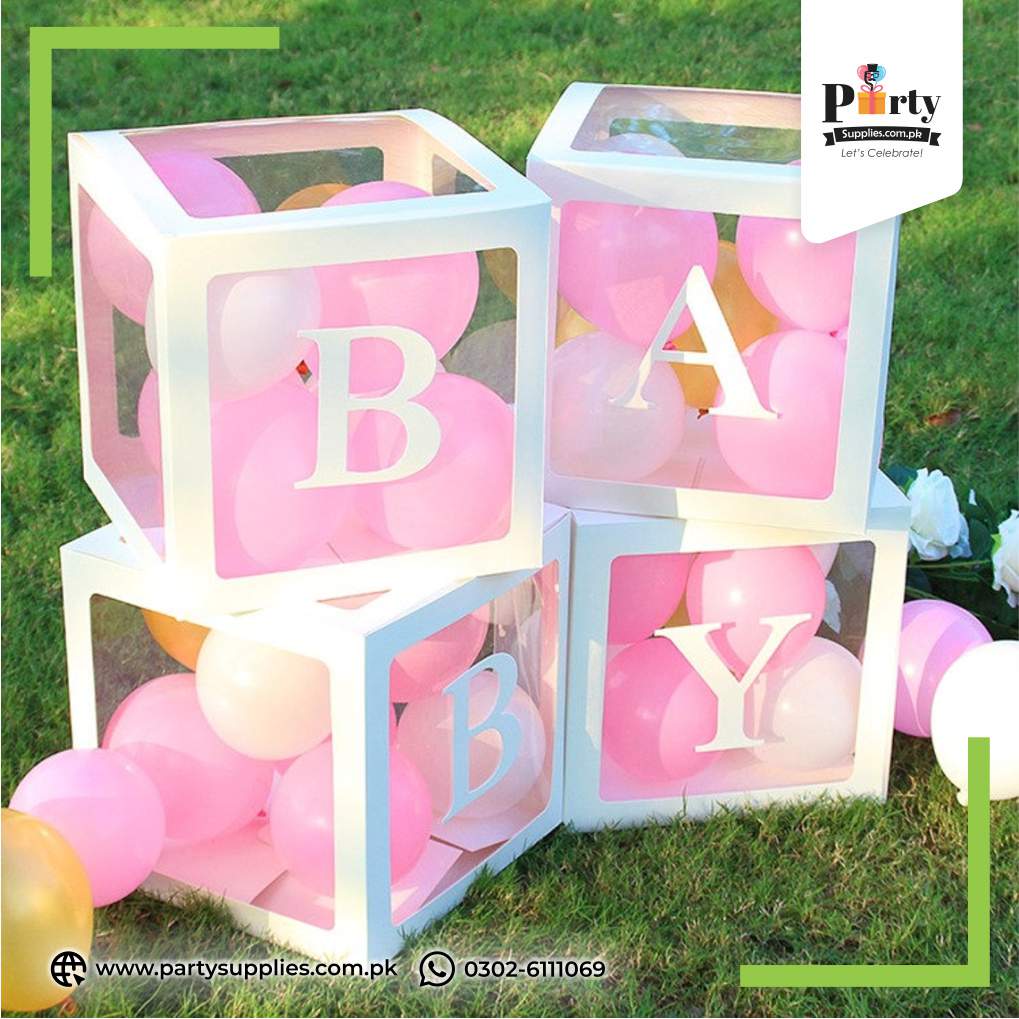 DIY Transparent Baby boxes letter | Set of 4 BABY boxes letter