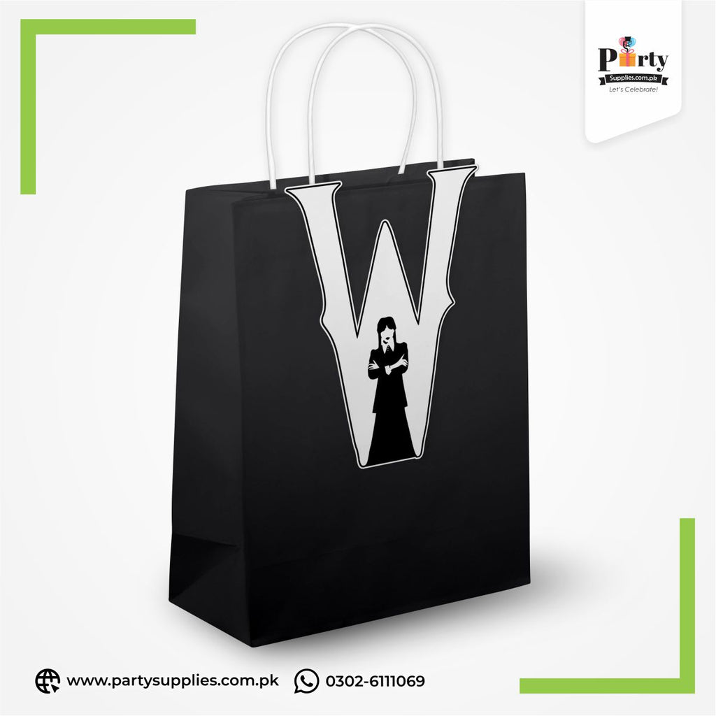 Wednesday Addams Theme Cutout Goody Bags for Birthday decoration