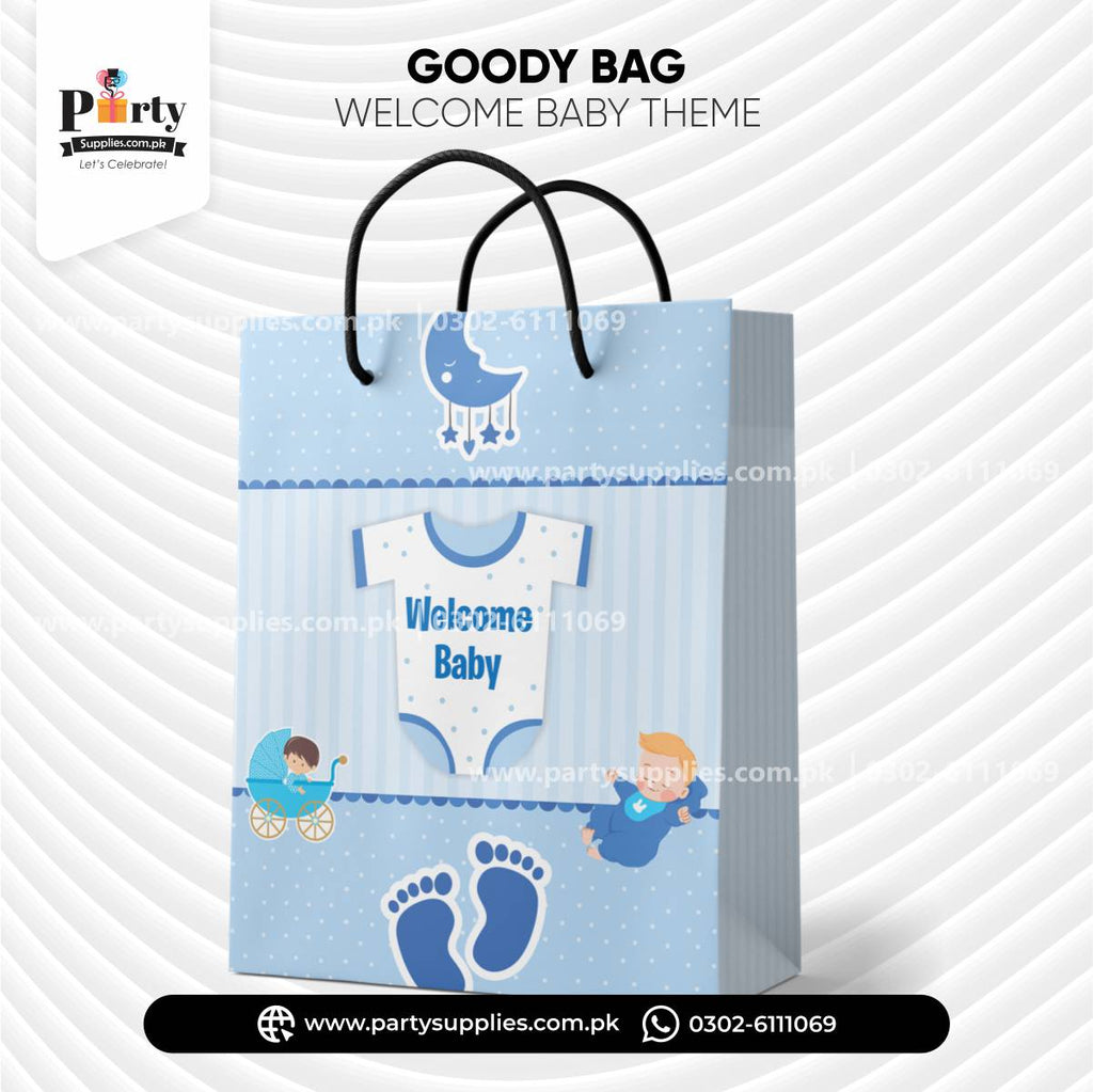 Goody Bags in welcome baby boy theme