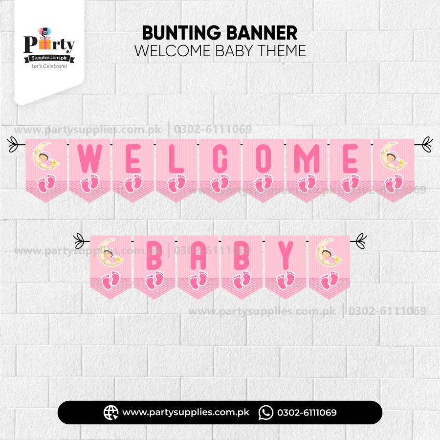 Welcome Baby Bunting Banner for Wall Decoration