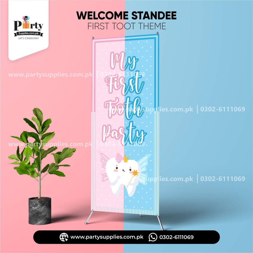 First tooth party decoration welcome standee