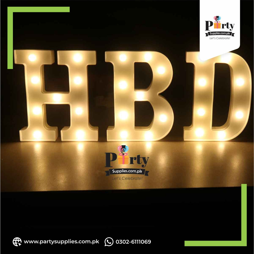 HBD LED Letters – Light Up Birthday Marquee Alphabets