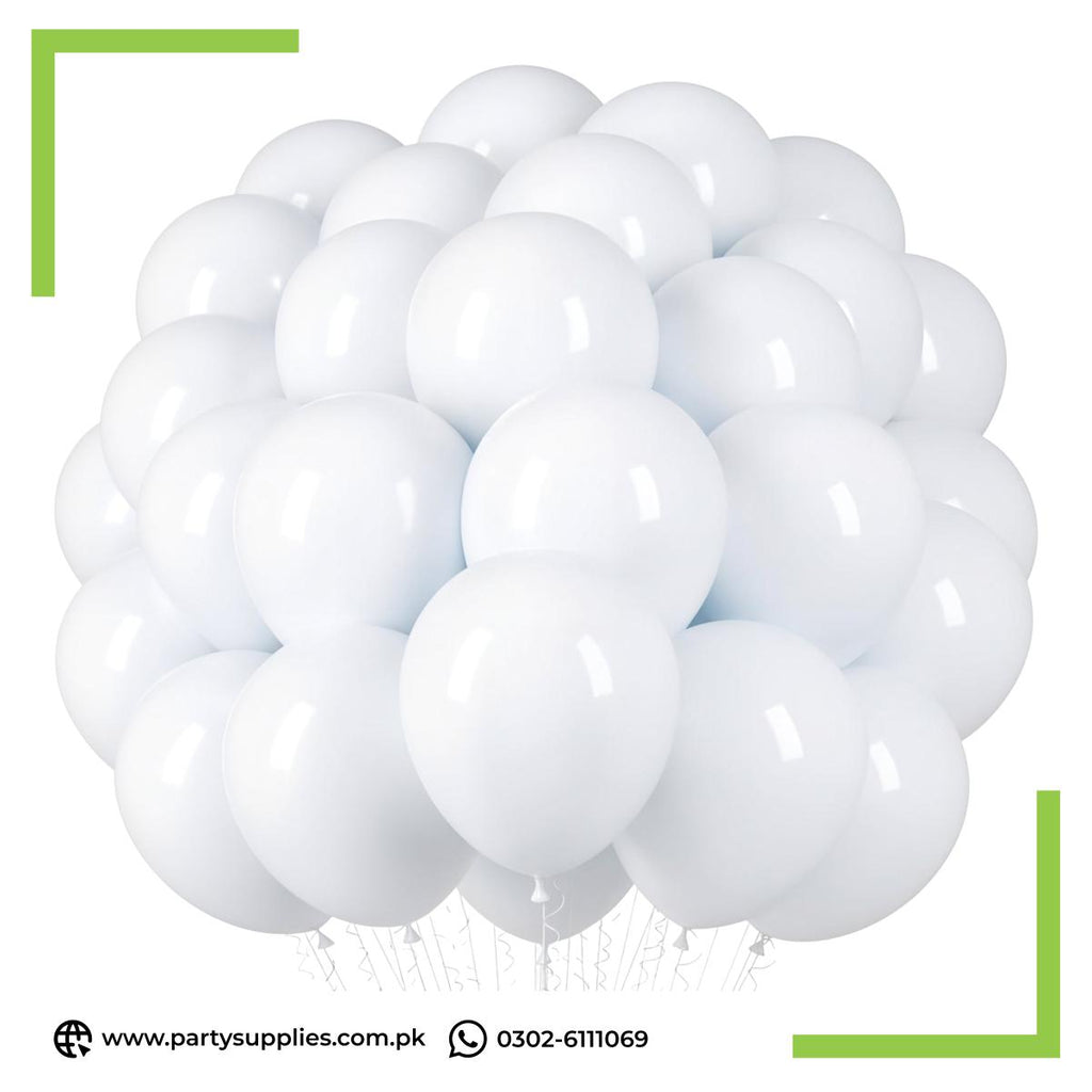 Plain white color latex balloons
