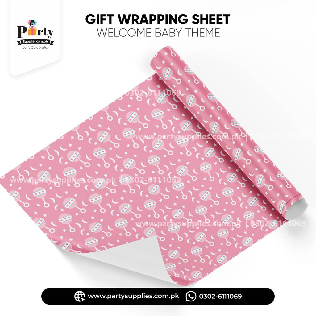 Welcome Baby Girl theme Gift Wrapping Sheets