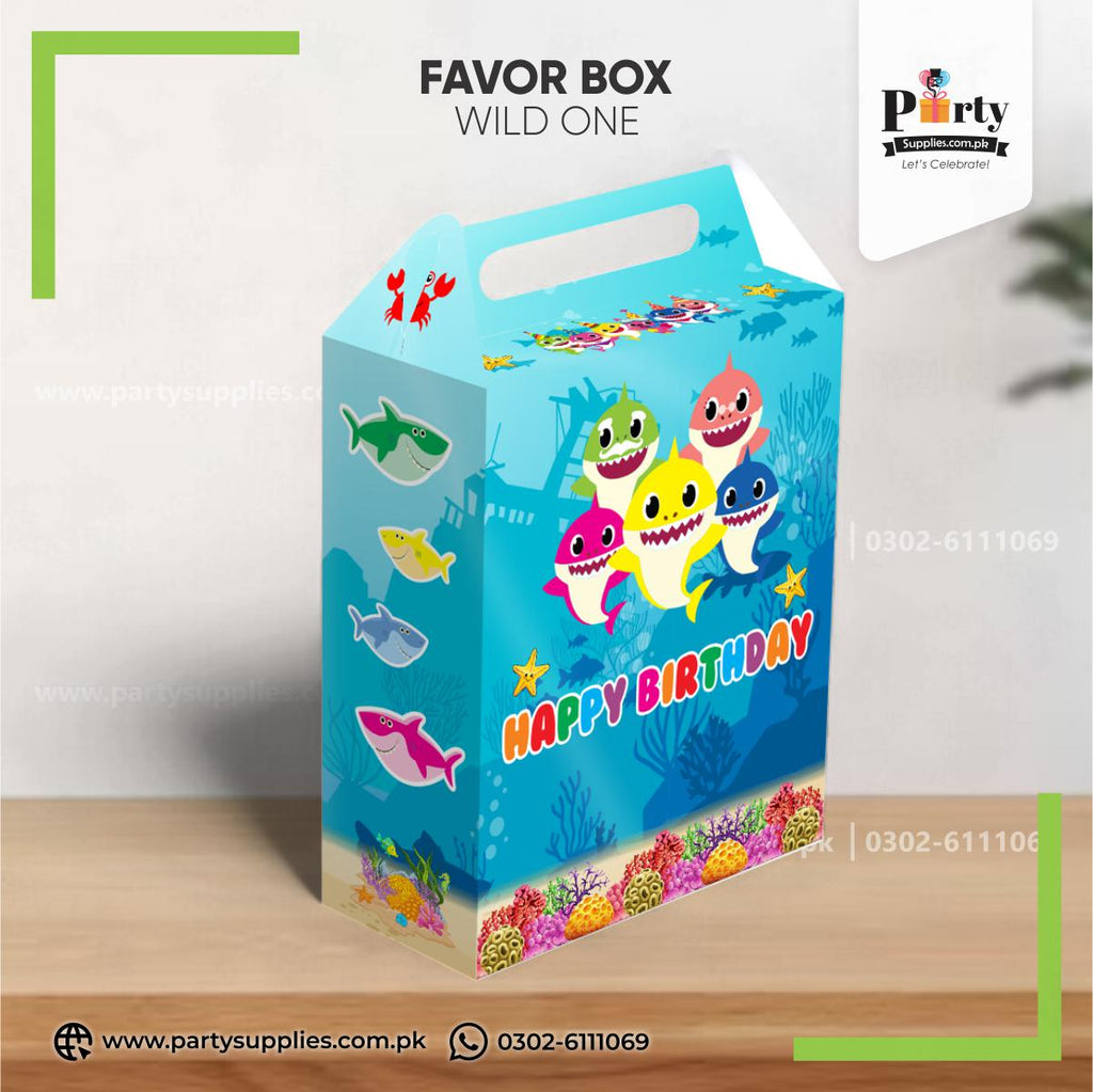 Baby Shark Theme Favor / Goody Boxes for Birthday Decoration