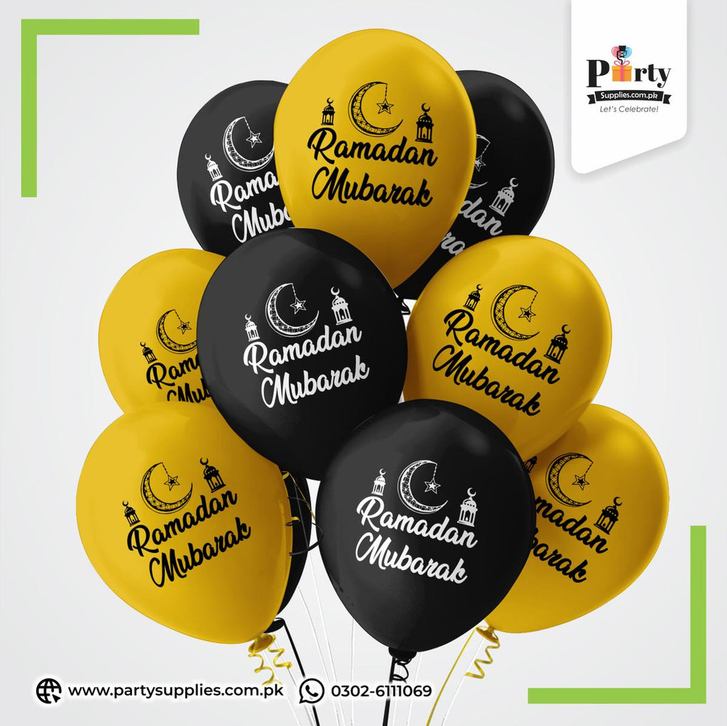 Ramadan Mubarak Printed Latex Balloons for Decoration 