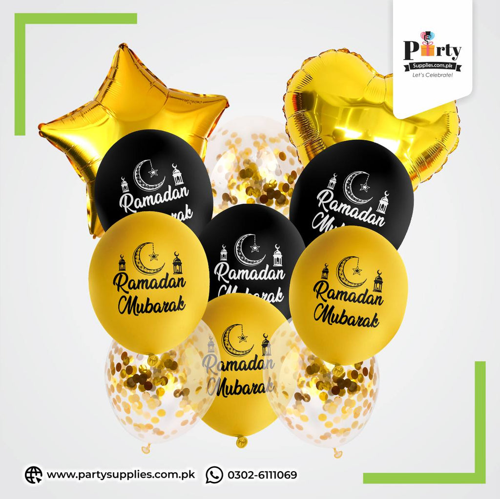 Ramadan Mubarak Printed Balloons Set 