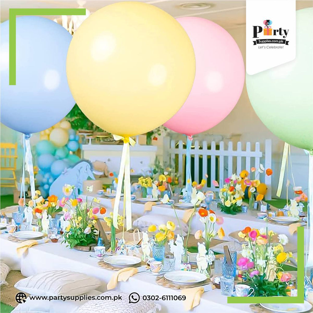 30-Inch Pastel Jumbo Latex Balloons - Oversized Party Decorations in Soft Colors 