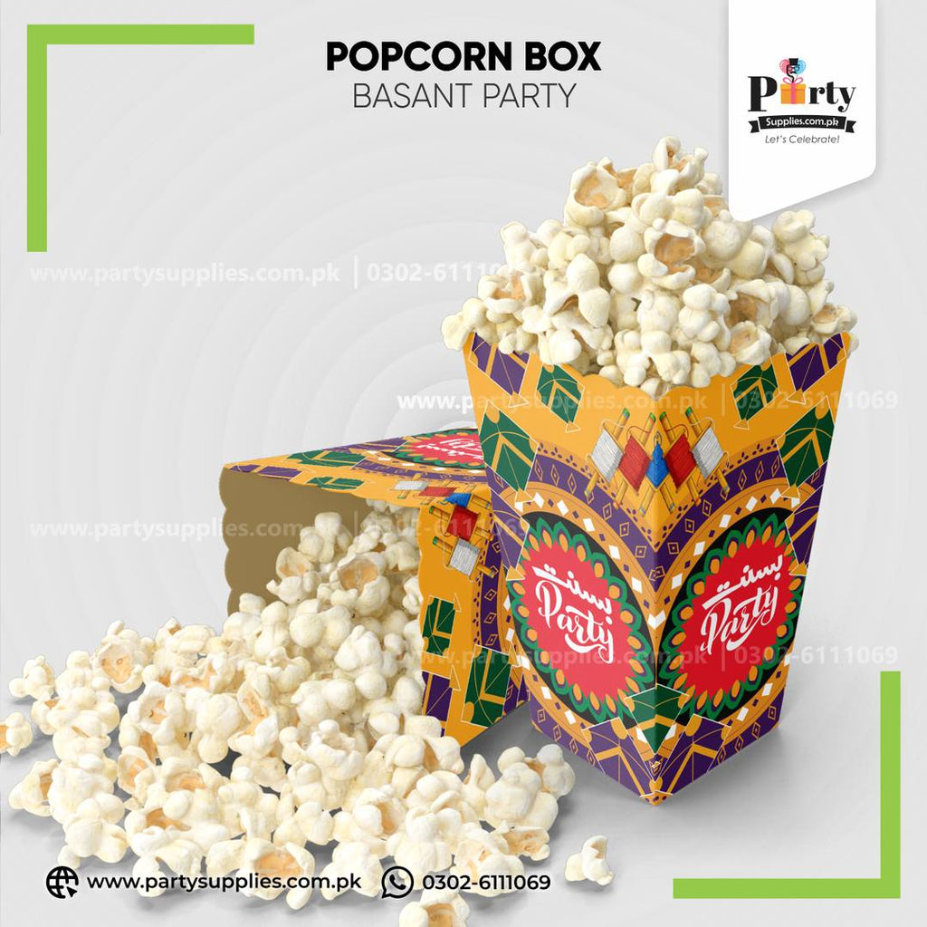 Basant Party Popcorn Boxes – Festive Party Popcorn Holders