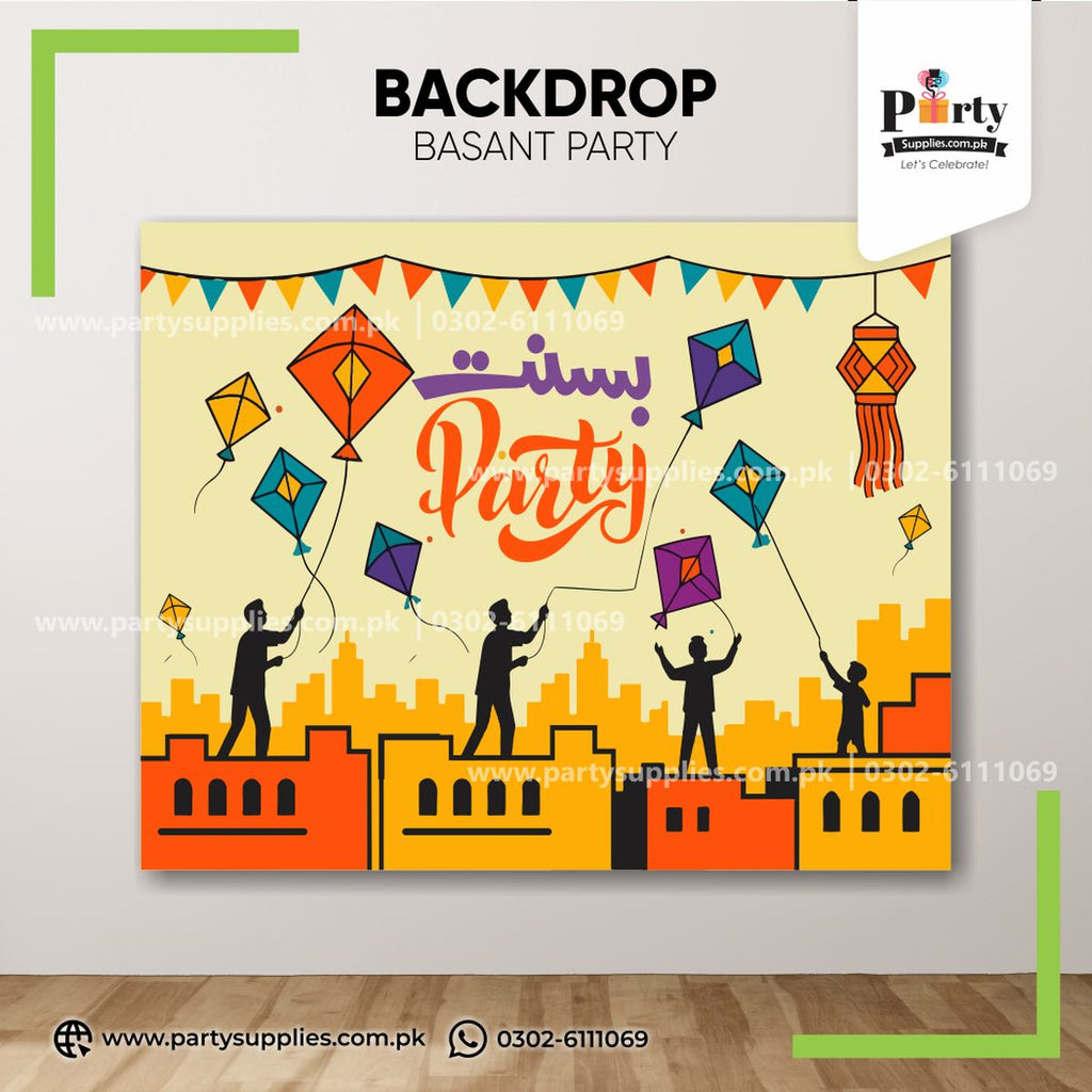 Basant Party Backdrop – Festive Celebration Wall Décor