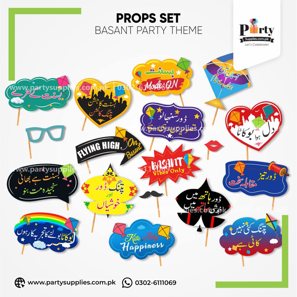 Basant Party Celebration Photo Props Set 