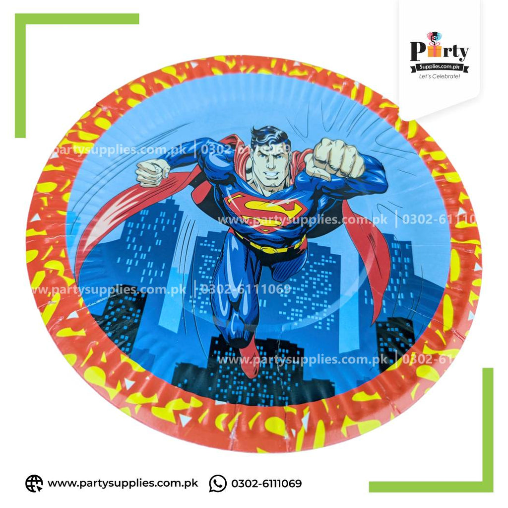 Superman Theme Disposable Paper Plates