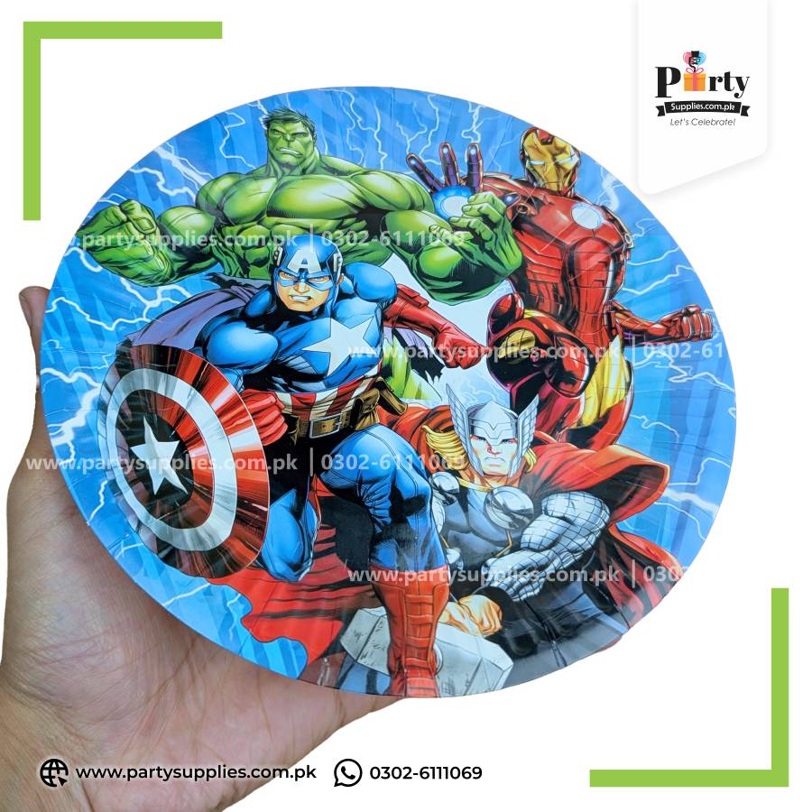 Avengers Theme Disposable Paper Plates 