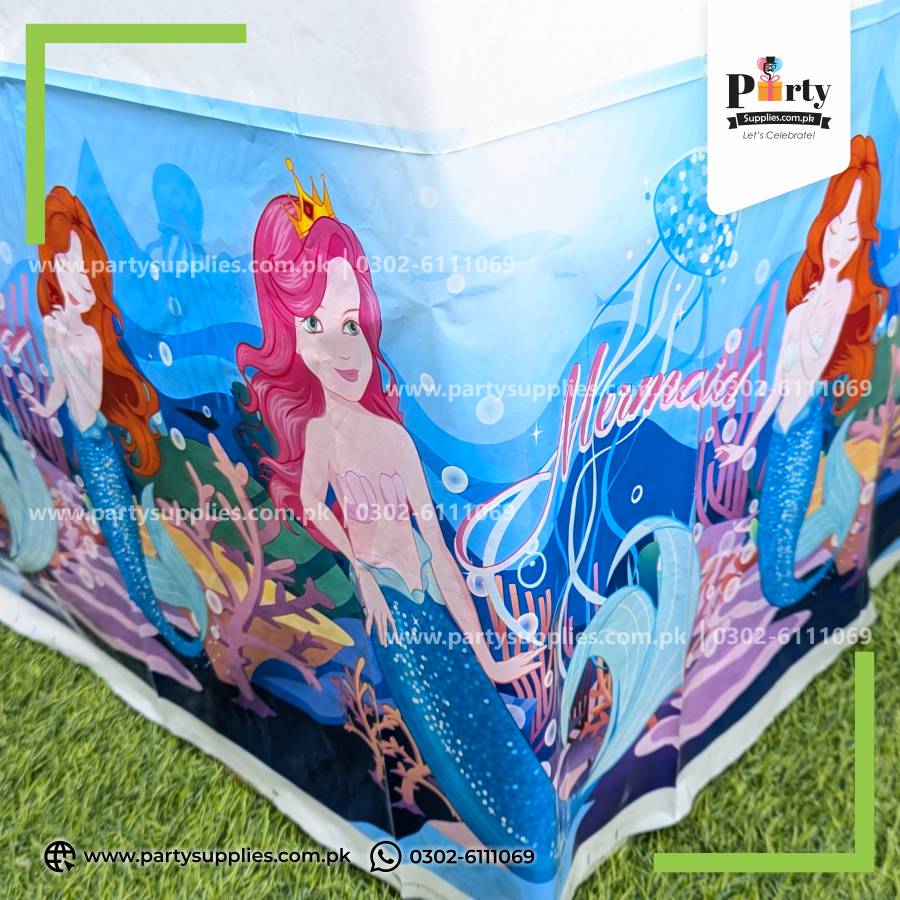 mermaid theme table top sheet cover