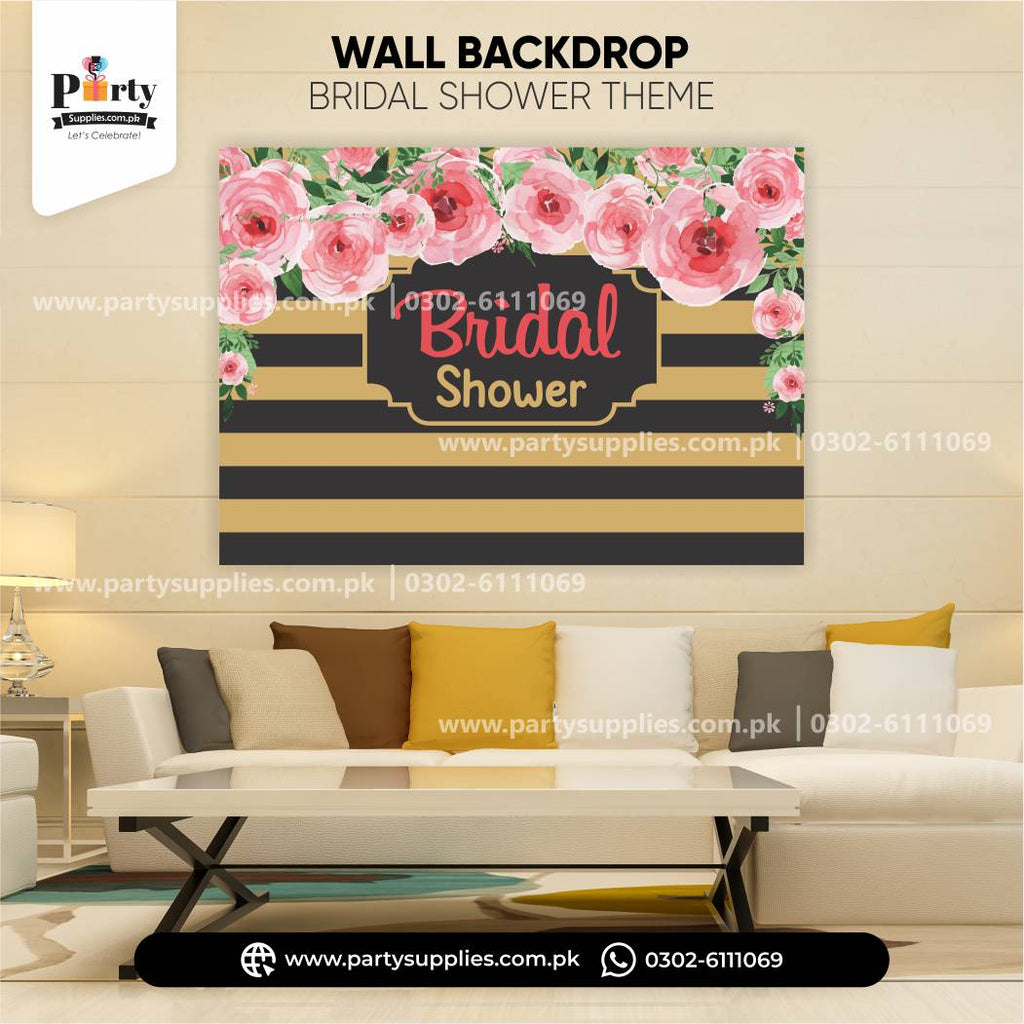 Wall Backdrop in Bridal Shower Theme 
