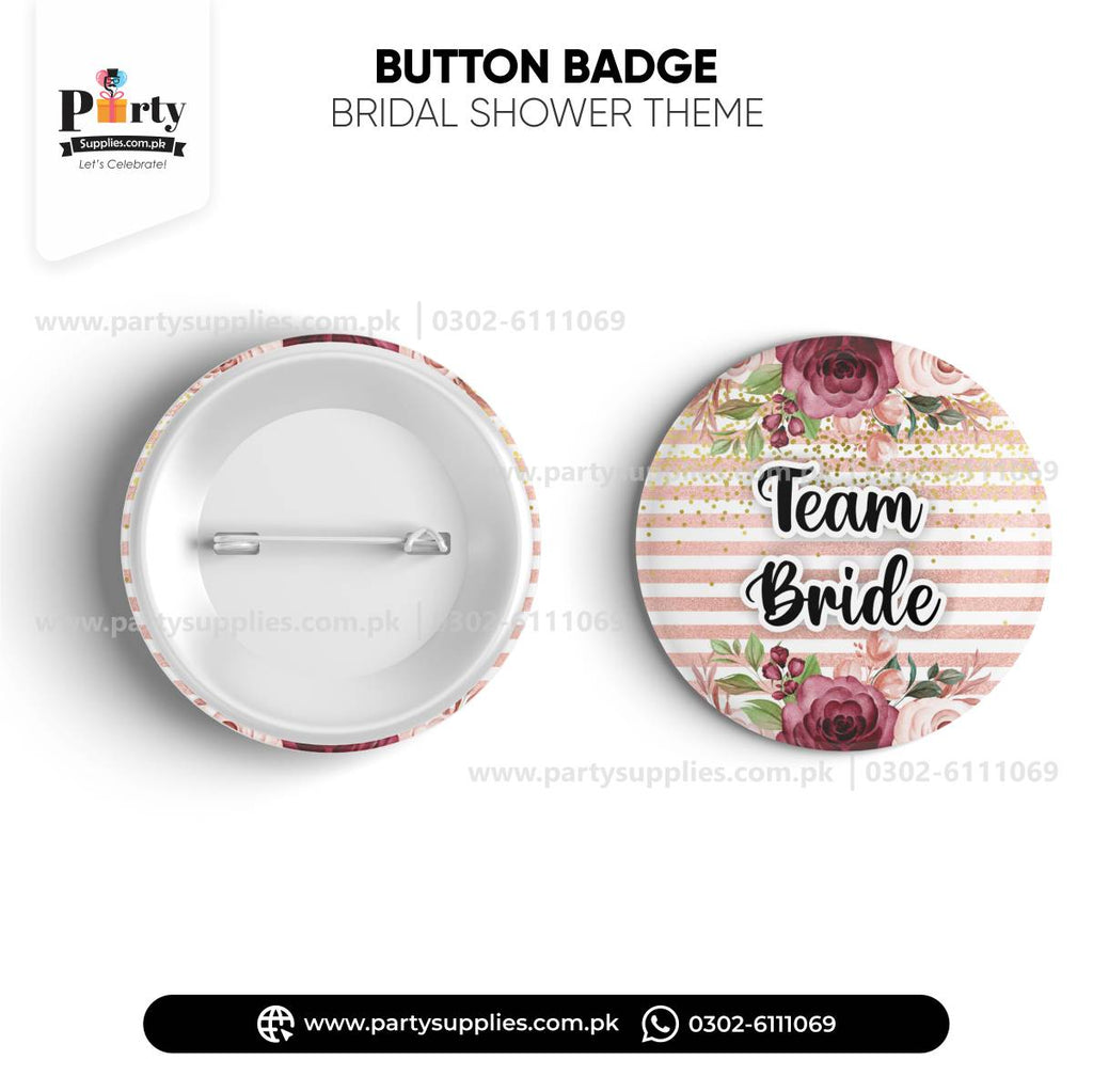 Bridal Shower Celebration Button Badge 