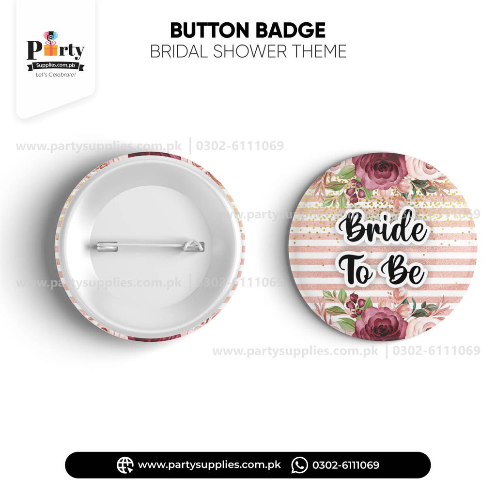 Bride to be button badge