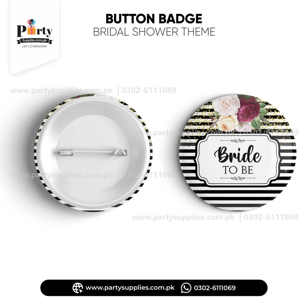 Bride to be Button Badge for Bridal Shower 