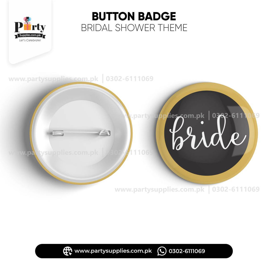 Bridal shower theme button badge