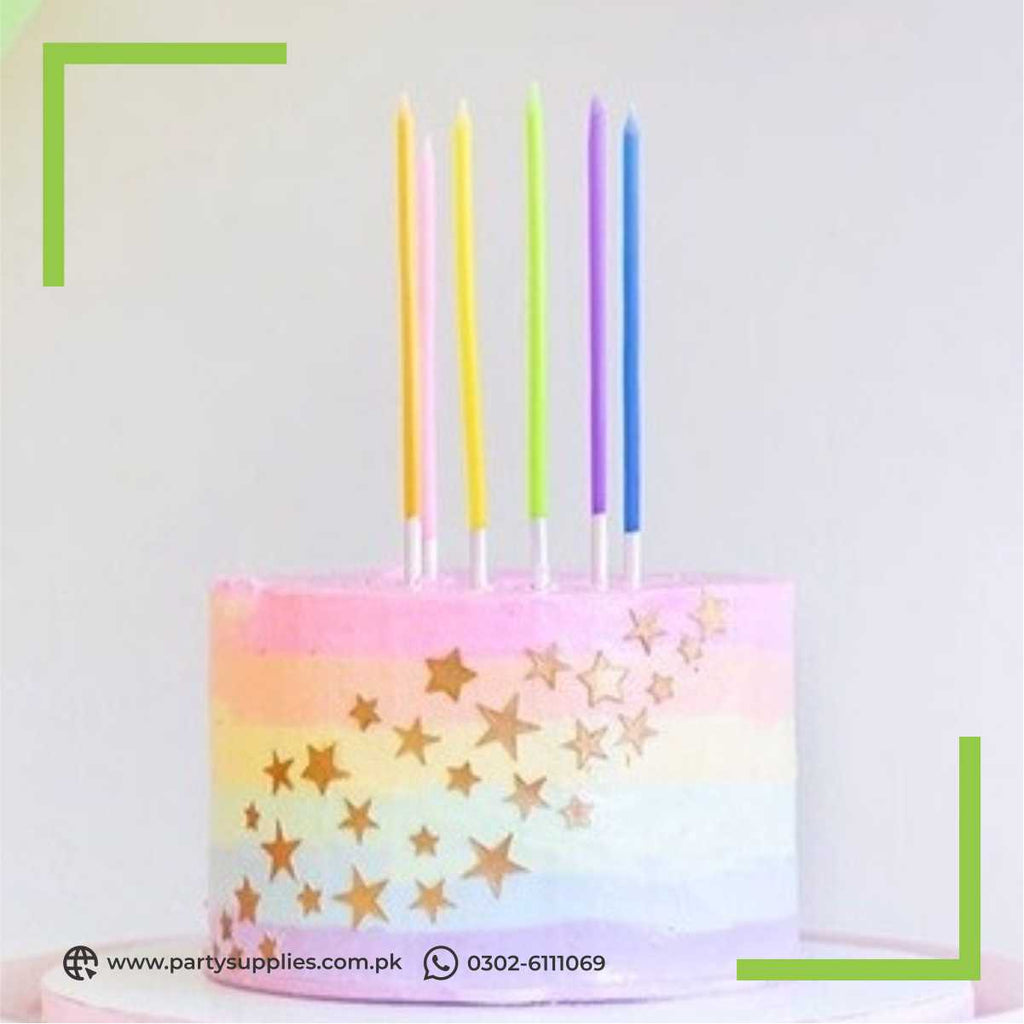 pastel candles for cake