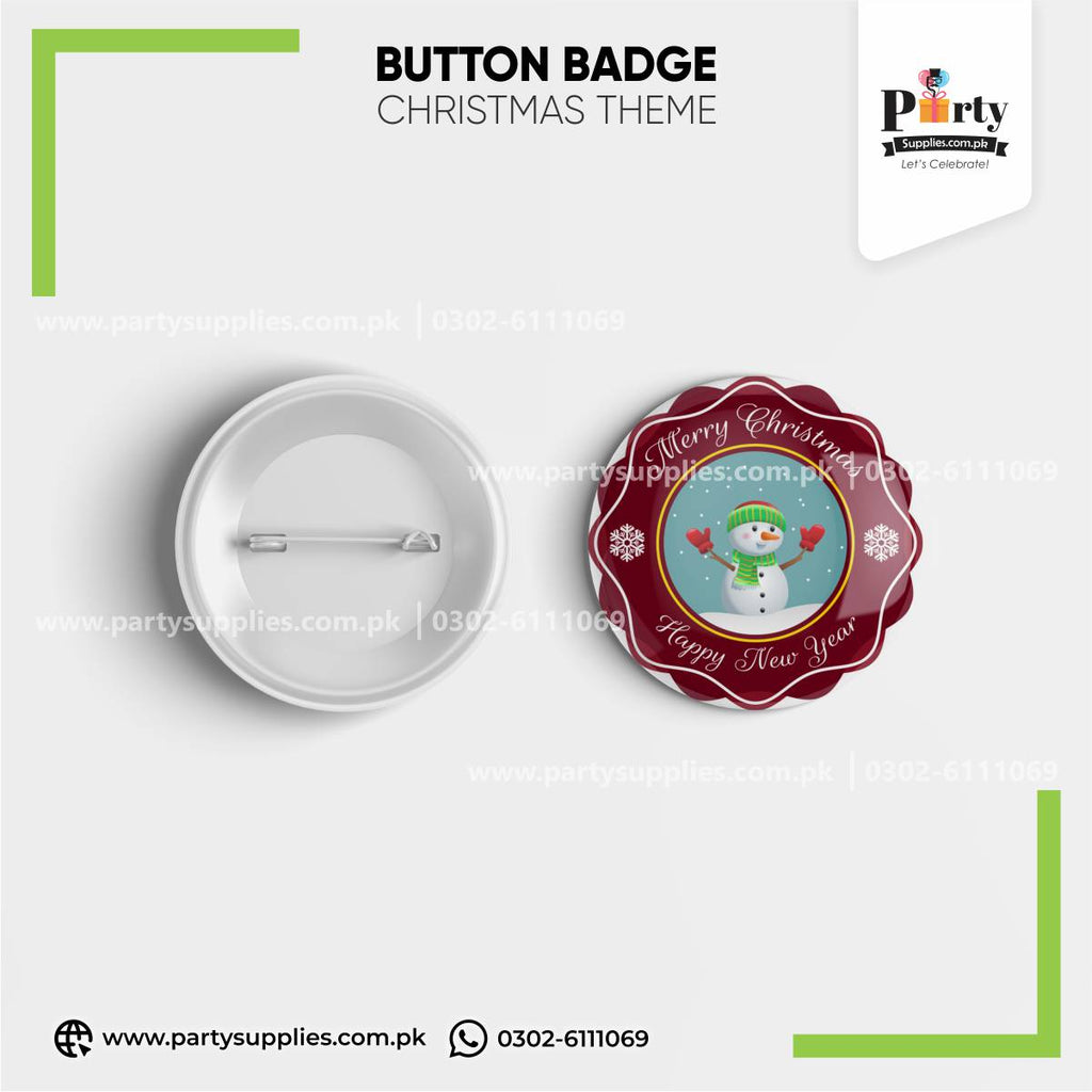 Christmas Theme Button Badge – Christmas Party Celebration Badge