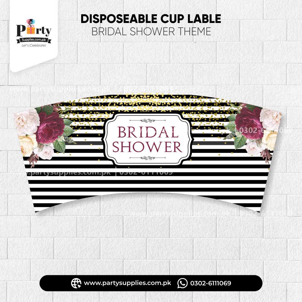Bridal Shower Theme Cups Labels