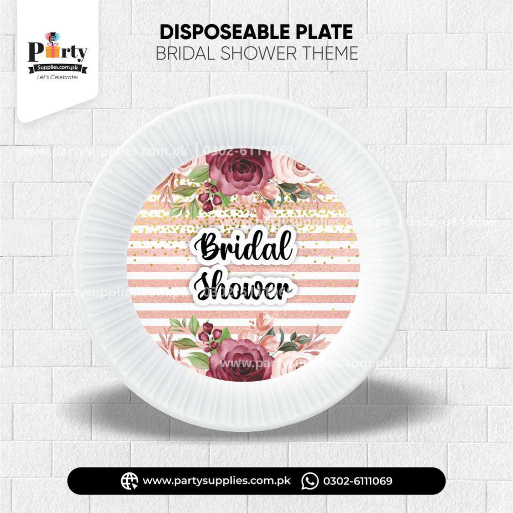 Bridal Shower Theme Disposable plates with labels