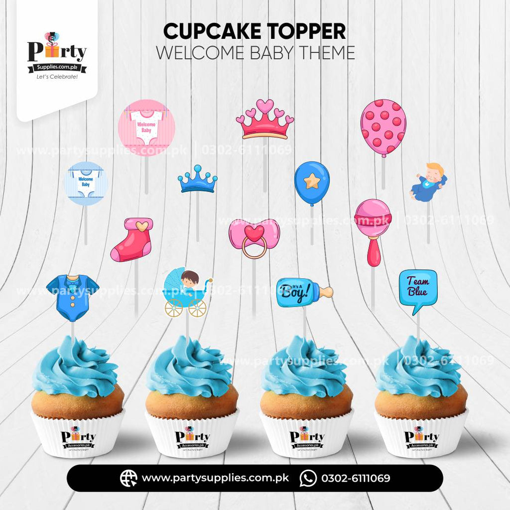 Welcome Baby Cupcake Toppers Set 