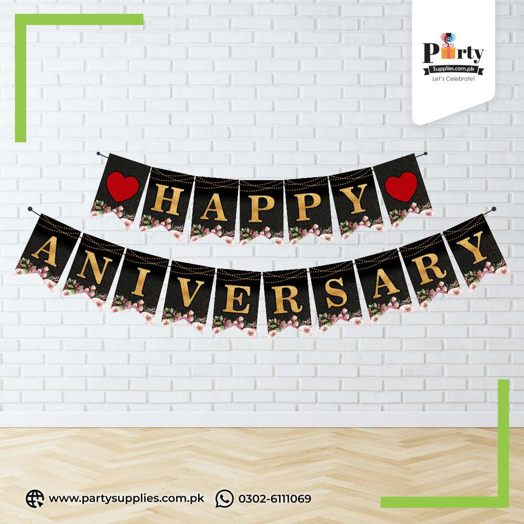 Wedding anniversary party wall decorations | Bunting banner