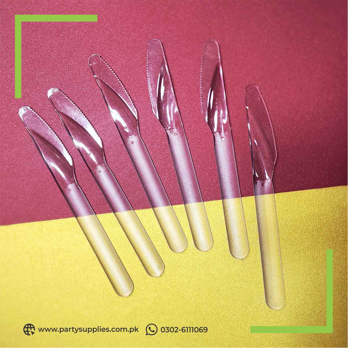 Disposable plastic knives for dinning table decoration