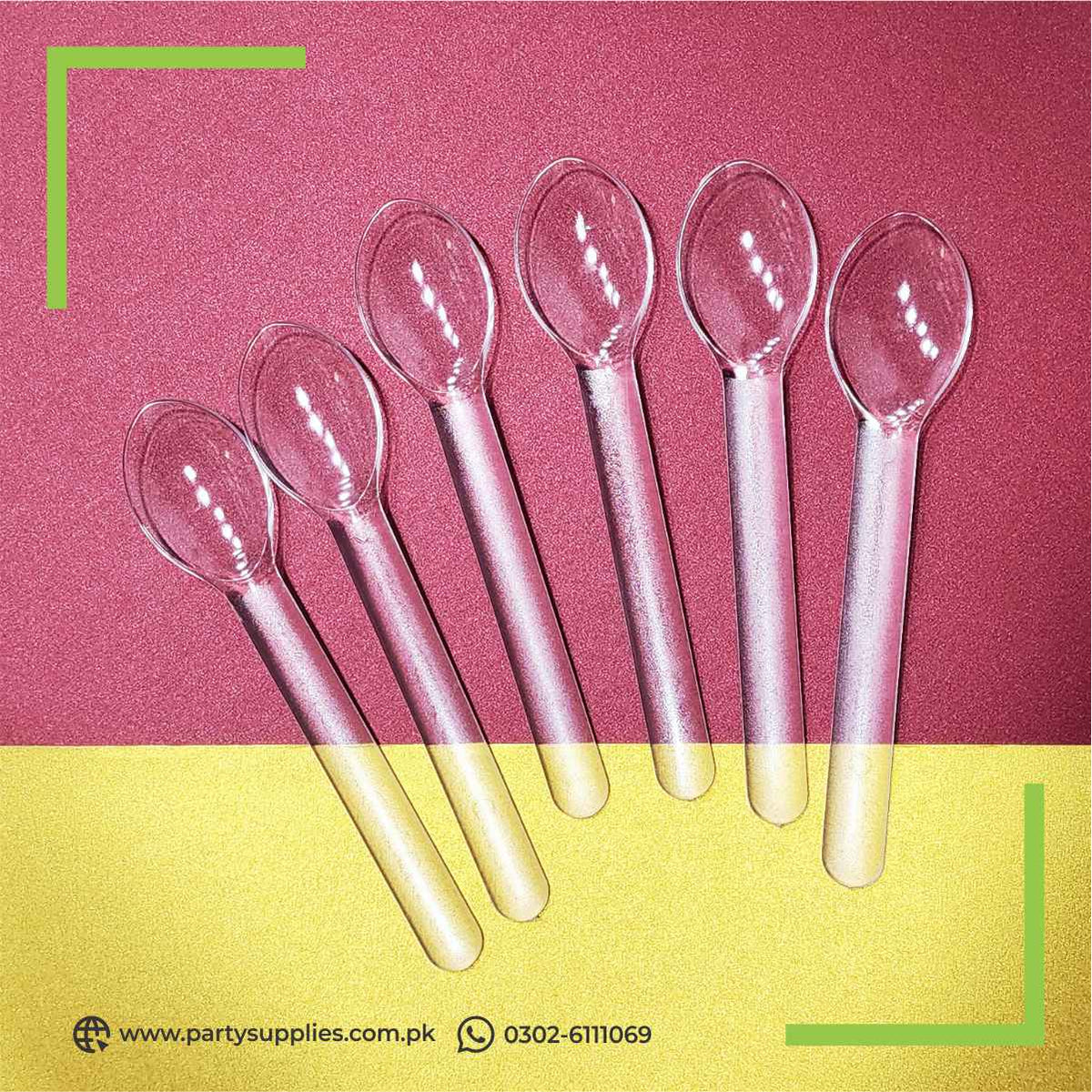 Disposable Transparent Plastic Spoon for Table Decoration