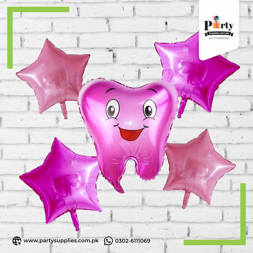 First tooth Celebration theme foil balloons