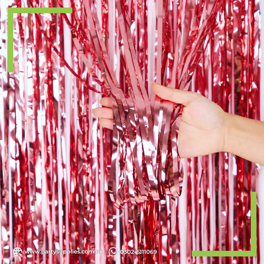 Metallic Foil Tinsel Fringe Curtain for Birthday or other Party Backdrops Decoration