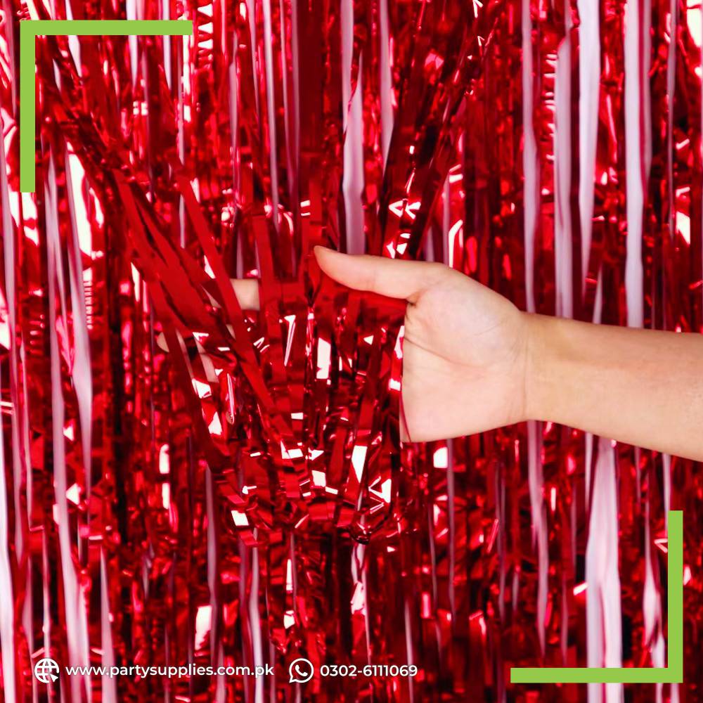 Metallic Foil Tinsel Fringe Curtain for Birthday or other Party Backdrops Decoration