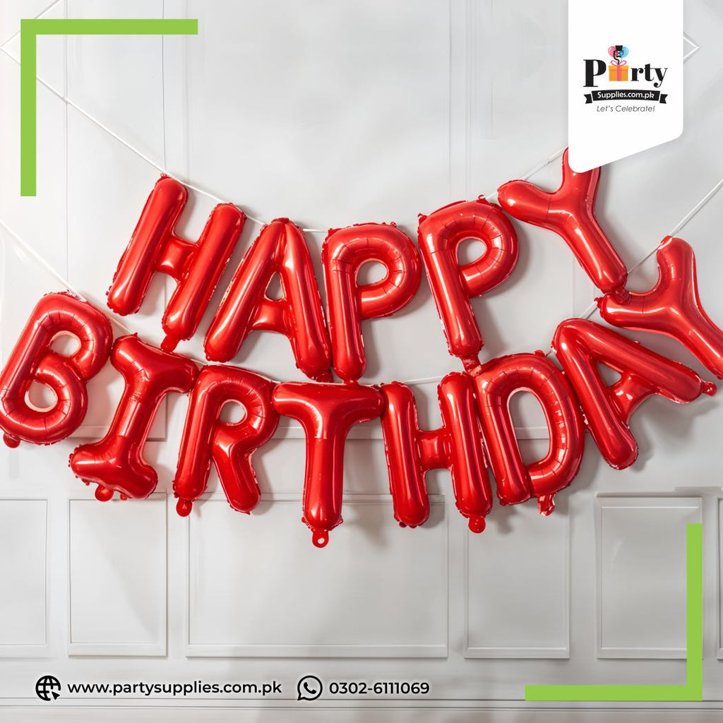 Happy birthday foil balloons Letters set | HBD Foil Balloons | Happy birthday Balloons foil