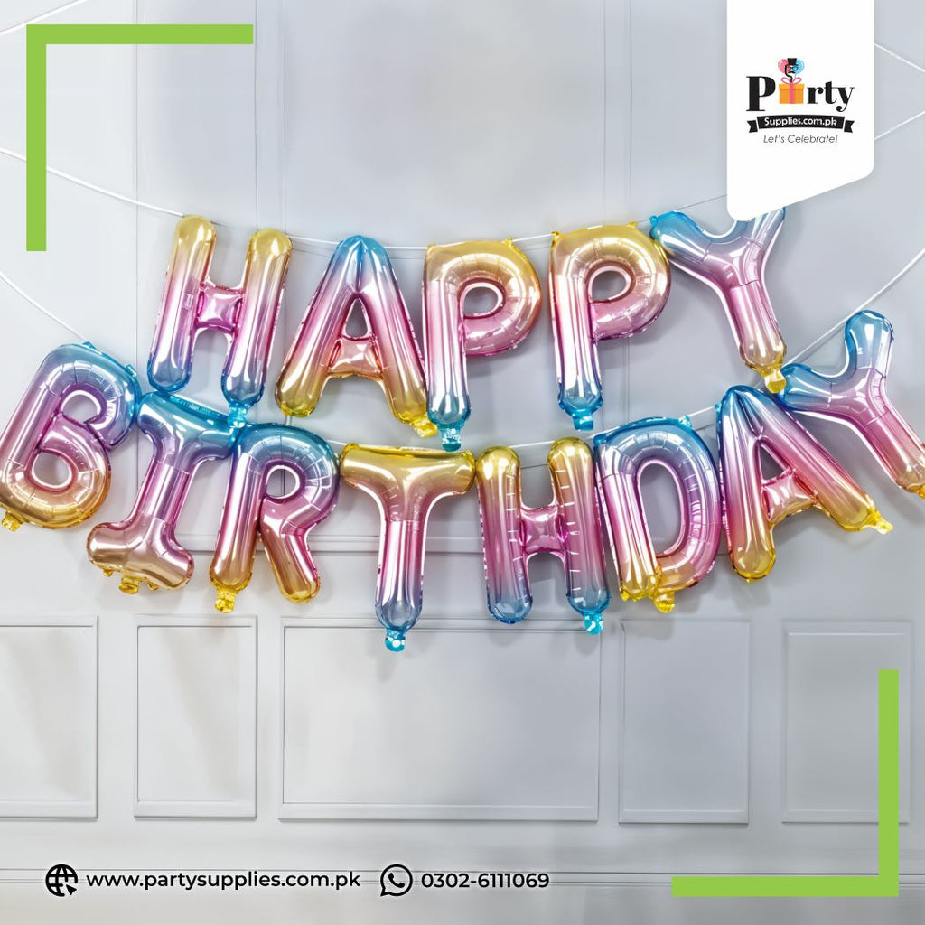 Happy birthday foil balloons Letters set | HBD Foil Balloons | Happy birthday Balloons foil
