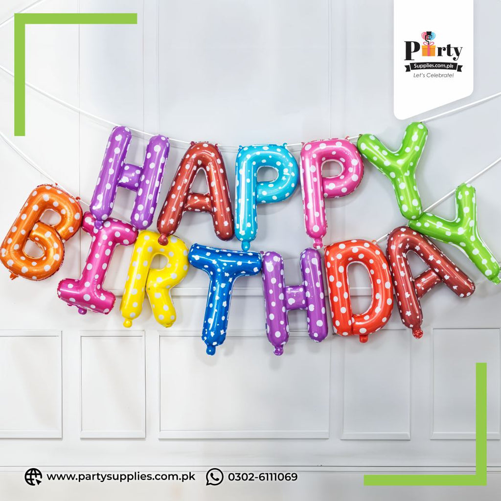 Happy birthday foil balloons Letters set | HBD Foil Balloons | Happy birthday Balloons foil