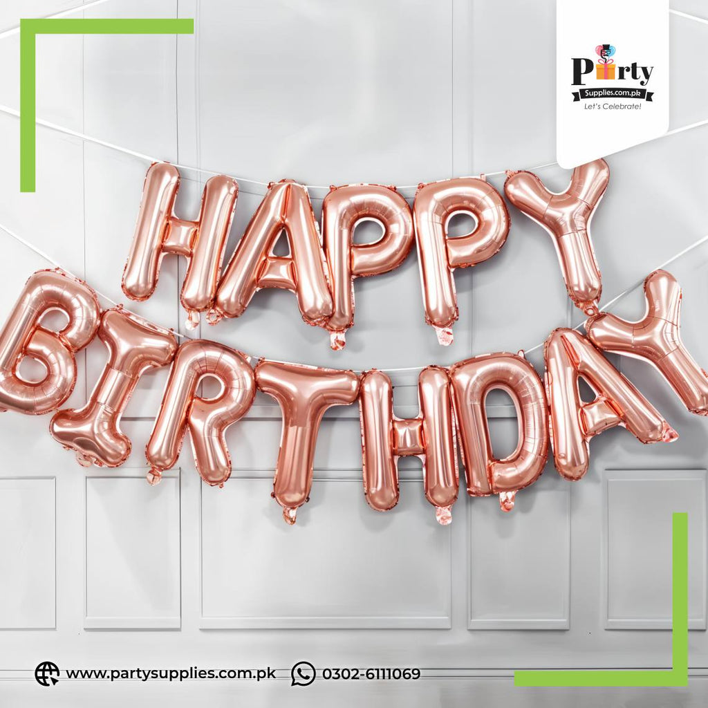 Happy birthday foil balloons Letters set | HBD Foil Balloons | Happy birthday Balloons foil